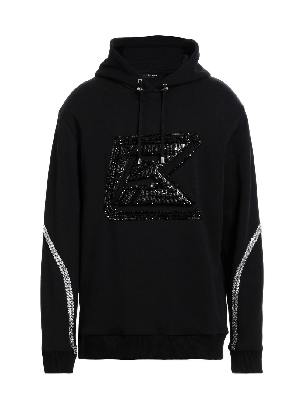 Balmain Crystal Embellished Hoodie, XL